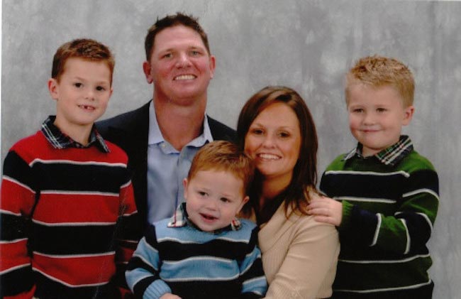 A.J. Styles with wife Wendy Jones and their first three children