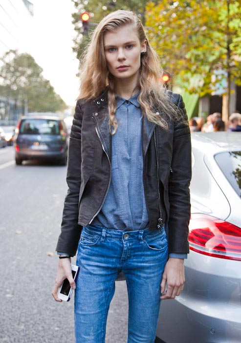 Alexandra Elizabeth Ljadov after Anthony Vaccarello Spring / Summer 2015 Show in Milan