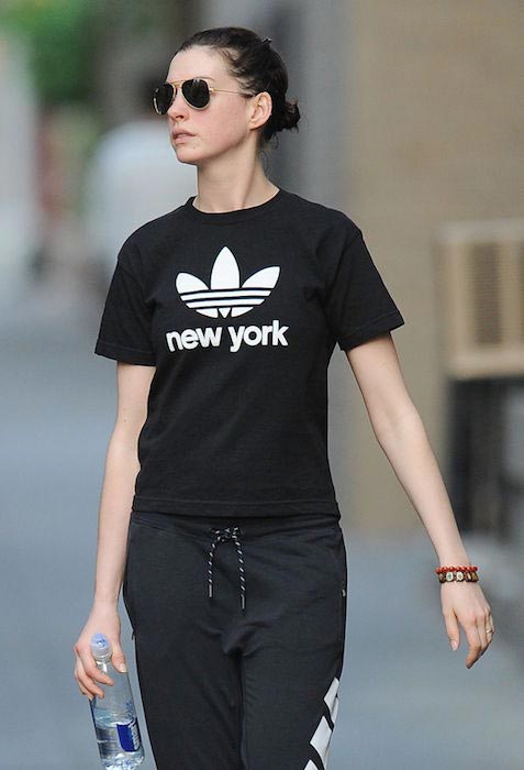 Anne Hathaway during a workout session in New York on May 19, 2015