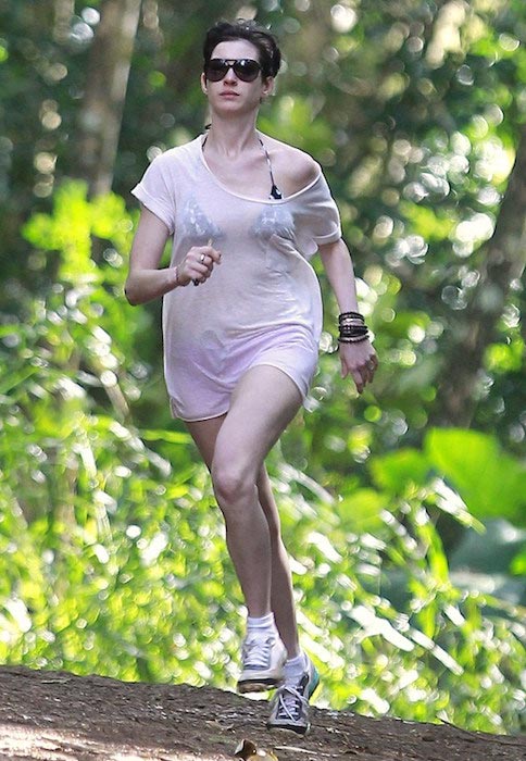 Anne Hathaway running