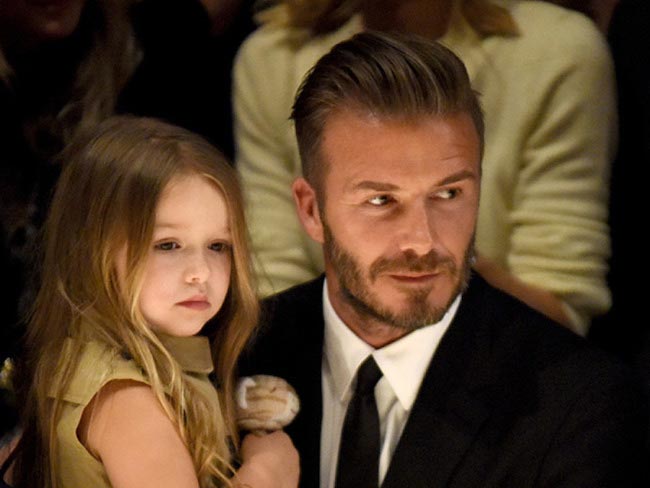 David Beckham with daughter Harper