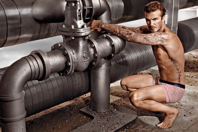 David Beckham shirtless body