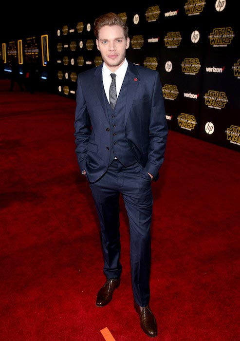 Dominic Sherwood at the premiere of Star Wars: The Force Awakens in December 2015