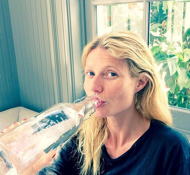 Gwyneth Paltrow drinking water