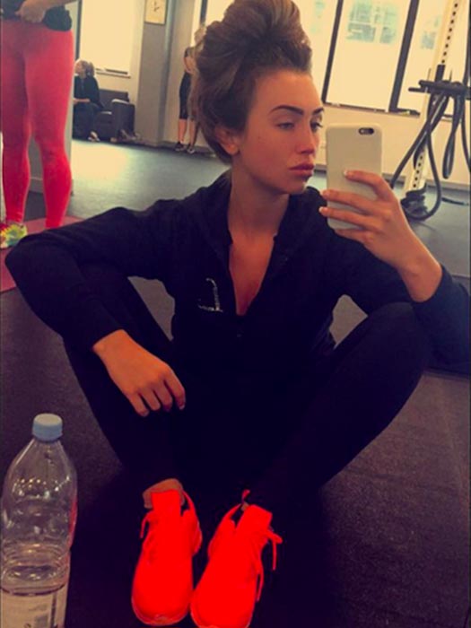 Lauren Goodger shares a picture of her at the gym on Instagram on July 13, 2015