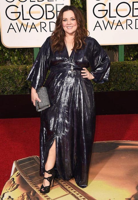 Melissa McCarthy wears her own design to Golden Globes 2016