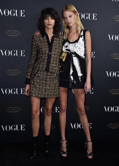 Mica Arganaraz (Left) and Lexi Boling at the Vogue 95th Anniversary Party on October 3, 2015 in Paris, France