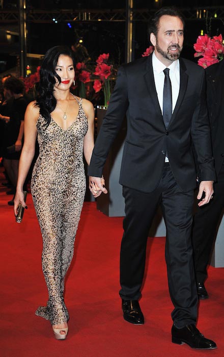 Nicolas Cage and Alice Kim at Berlinale International Film Festival in February 2013