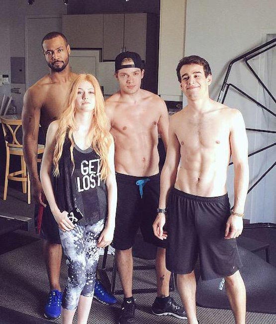 Shadowhunters co-stars Isaiah Mustafa, Dominic Sherwood, Alberto Rosende, and Katherine McNamara