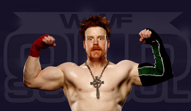 Sheamus showing his biceps and triceps