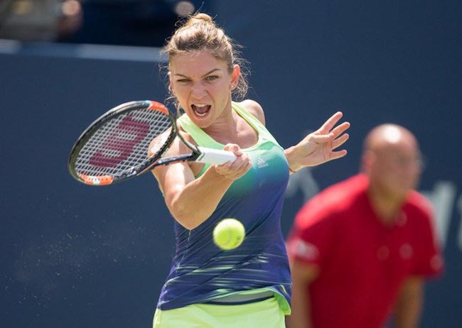 Simona Halep playing a shot