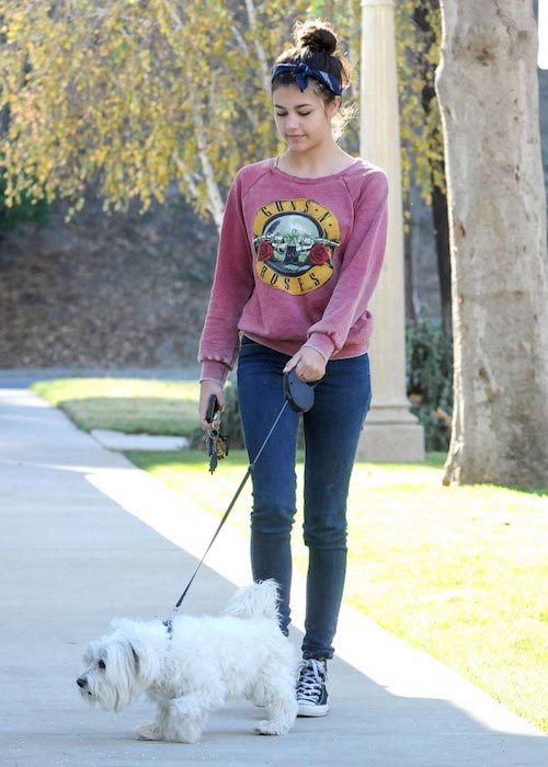 Amber Montana walking her dog Elvis in December 2015