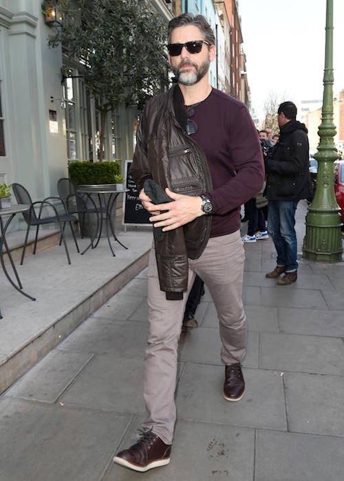 Eric Bana leaving the Charlotte Street Hotel on April 2, 2015 in London