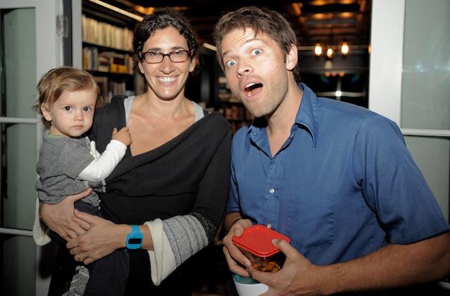 Misha Collins with his wife Victoria Vantoch and their child