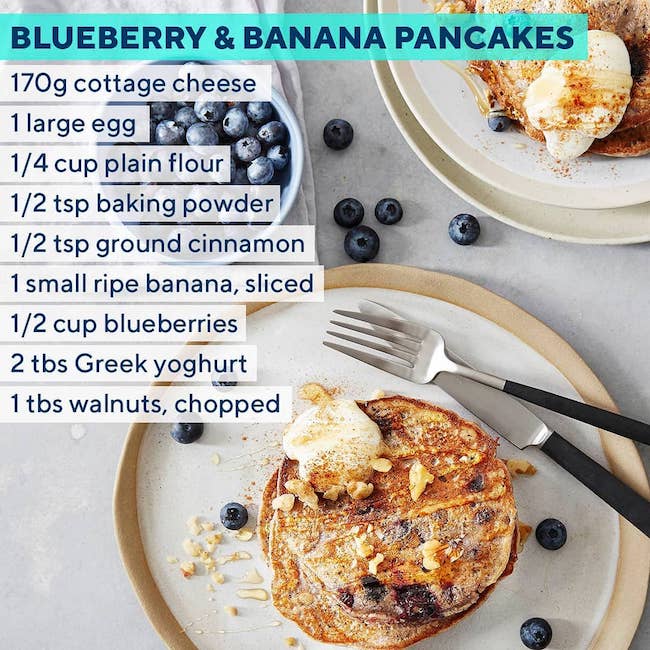 Tiffiny Hall's blueberry and banana pancake recipe