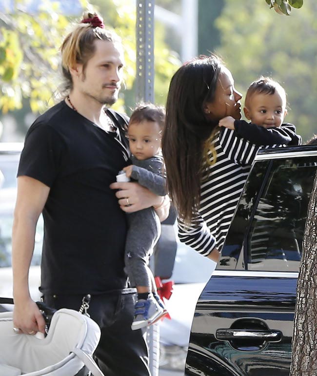 Zoe Saldana and her Italian Stallion hubby step out in LA with their liddo twins