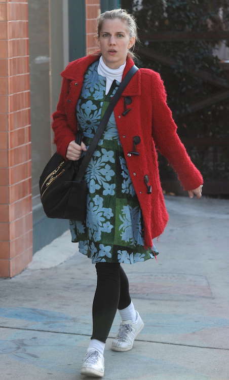 Anna Chlumsky in floral dress out in Beverly Hills in January 2016