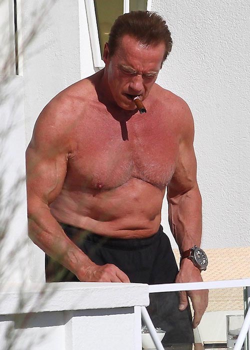 Arnold Schwarzenegger shirtless body May 2014 Cannes, France