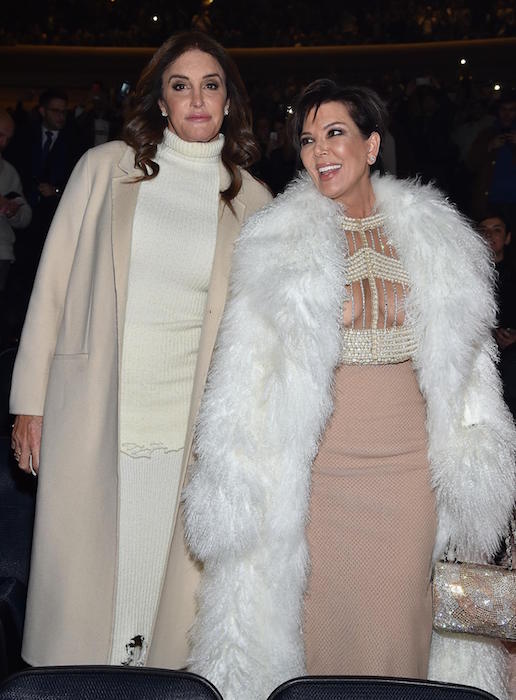 Caitlyn Jenner (Left) and Kris Jenner during Kanye West Yeezy Season 3 in February 2016