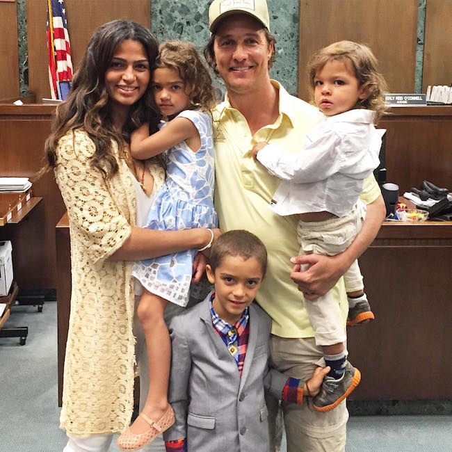 Camila Alves with husband and 3 children