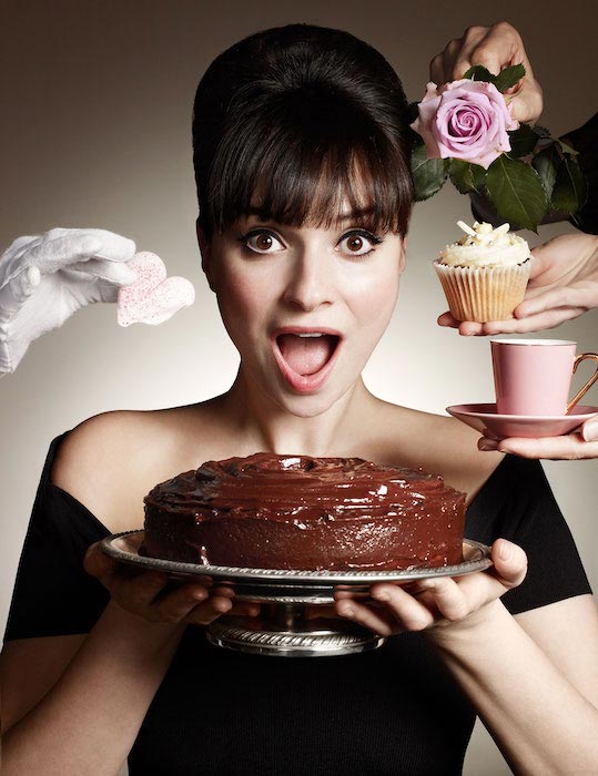 Gizzi Erskine with Chocolate cake