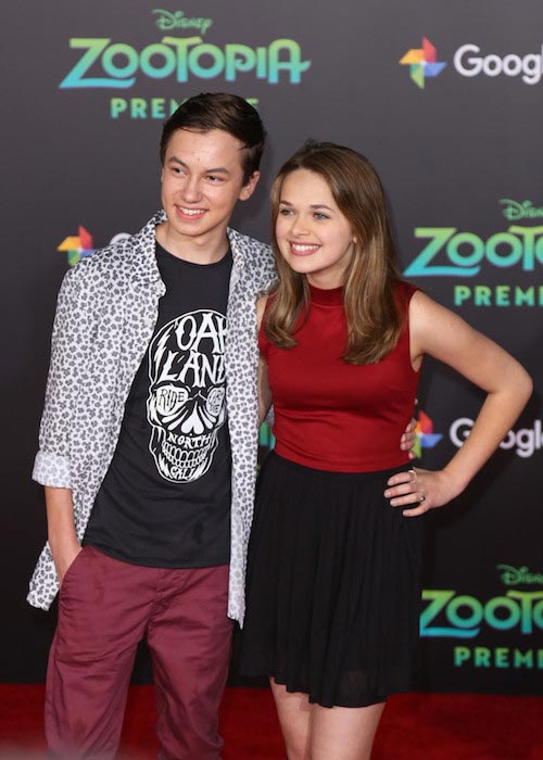 Actors Hayden Byerly and Alyssa Jirrels at 'Zootopia' premiere in February 2016