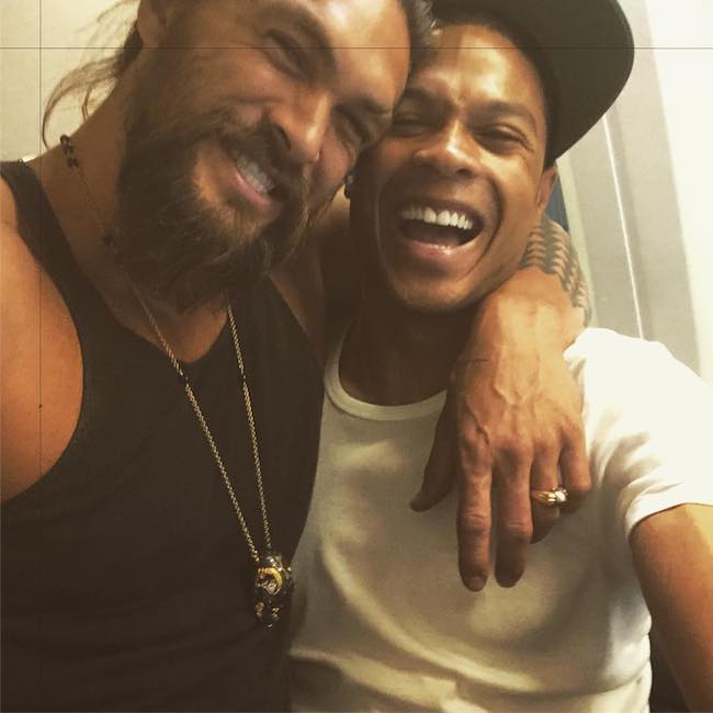 Jason Momoa and Ray Fisher in October 2017