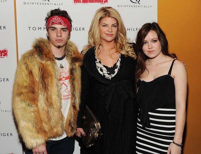 Kirstie Alley with her children, William True and Lillie Price