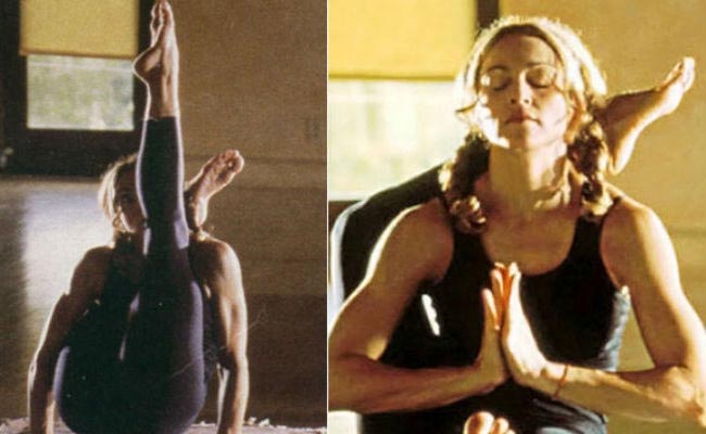 Madonna doing Yoga