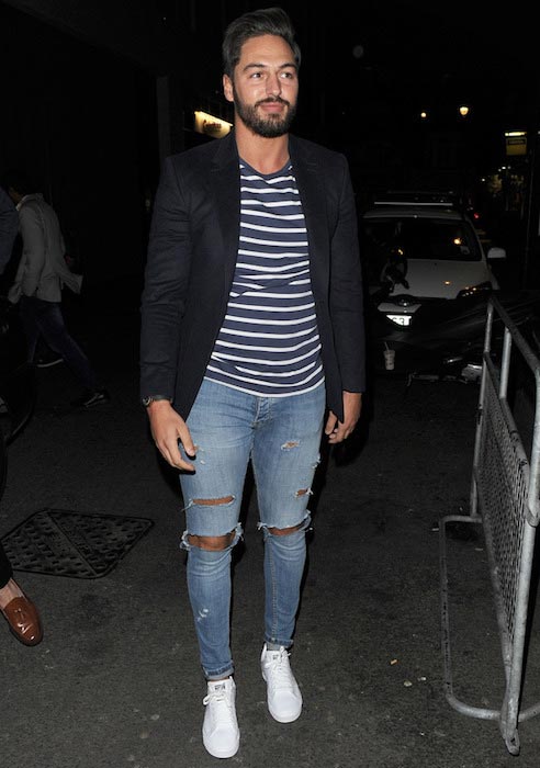 Mario Falcone at Binky Felstead's collection launch with In The Style in October 2015