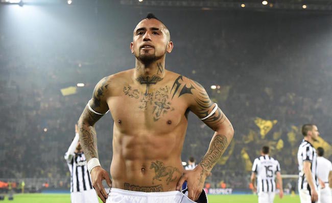 Arturo Vidal showing his great athletic body