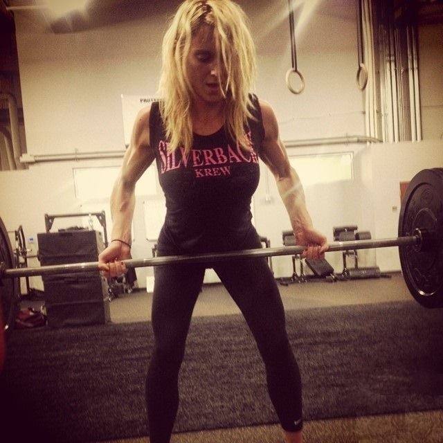 Charlotte lifting the weight