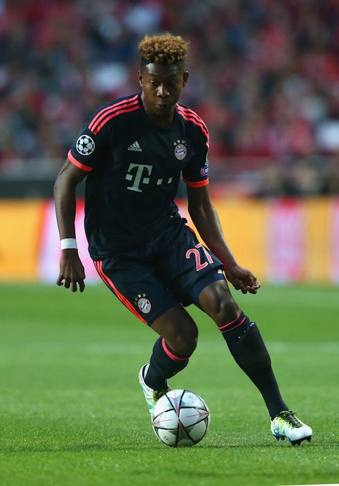 David Alaba at UEFA Champions League quarter final match between between SL Benfica and FC Bayern Muenchen on April 13, 2016