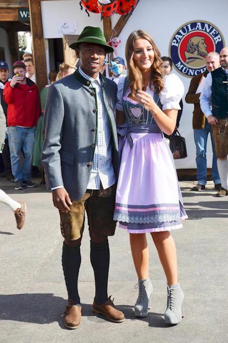 David Alaba and Katja Butylina together at the traditional Oktoberfest in 2015