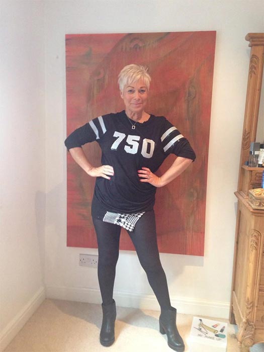 Denise Welch in her workout gear