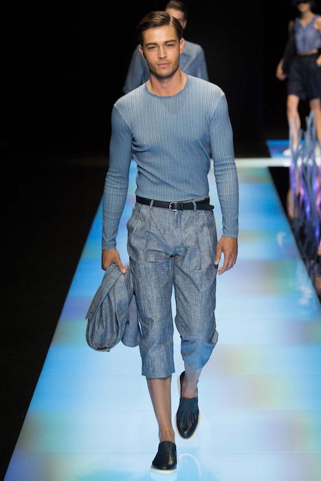 Francisco Lachowski during Giorgio Armani Spring / Summer 2016 Menswear Milan Fashion Week