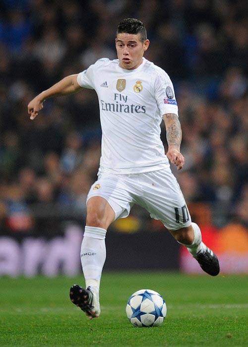 James Rodriguez in a match between Real Madrid and Malmo FF at Santiago Bernabeu on December 8, 2015