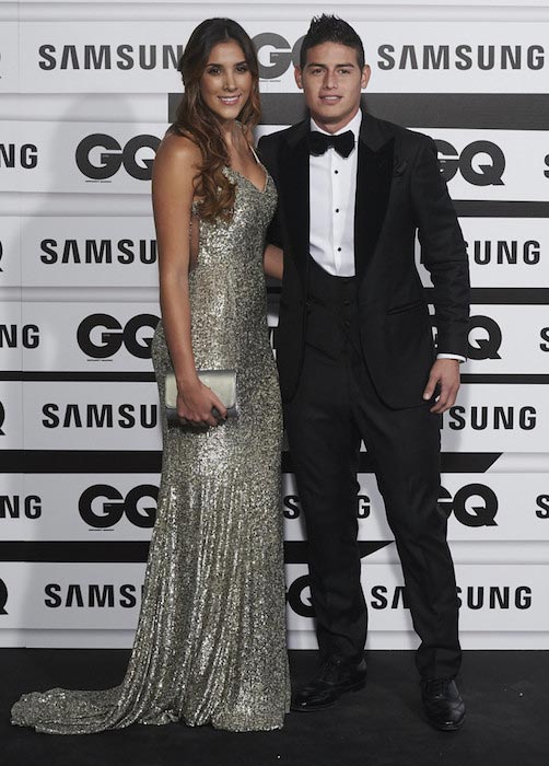 James Rodriguez and his wife Daniela at the GQ Men of The Year 2015 Awards on November 5, 2015 in Madrid, Spain