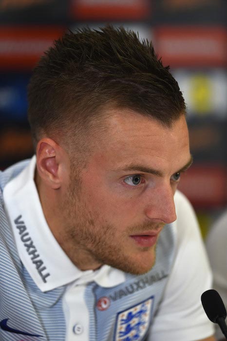 Jamie Vardy during a press-conference at St George's Park on March 22, 2016