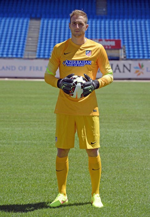 Jan Oblak during his presentation in front of Atletico Madrid fans on July 22, 2014