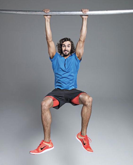 Joe Wicks hanging on the bar