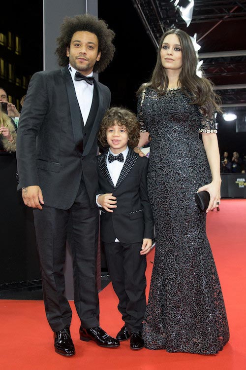 Marcelo Vieira, his wife and son at the FIFA Ballon d’Or Gala 2015 on January 11, 2016 in Zurich, Switzerland