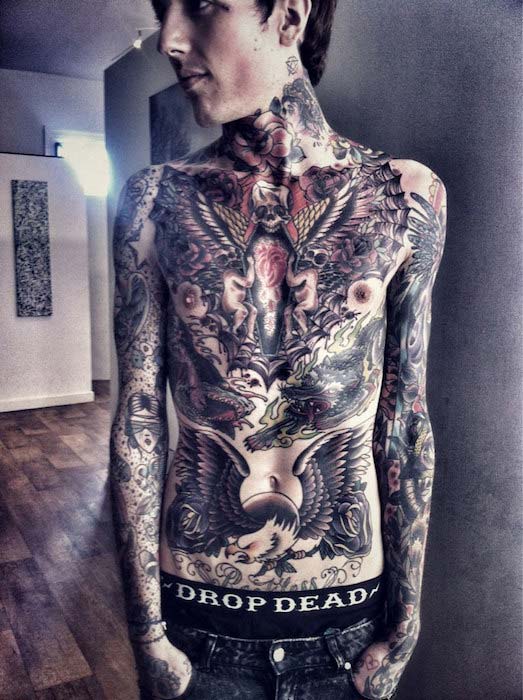 Oliver Sykes shirtless body