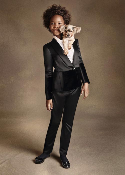 Quvenzhane Wallis modeling for Armani Junior