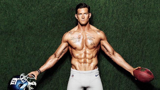 Steve Weatherford shredded abs and muscular body