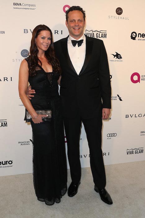 Vince Vaughn and his wife Kyla Weber at the Elton John AIDS Foundation’s Party 2016