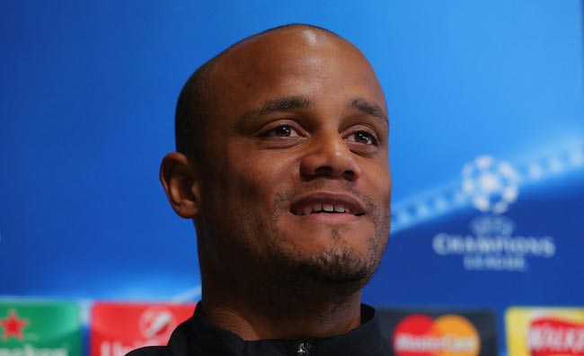 Vincent Kompany during a press conference before the UEFA Champions League match between Manchester City and Real Madrid on April 25, 2016