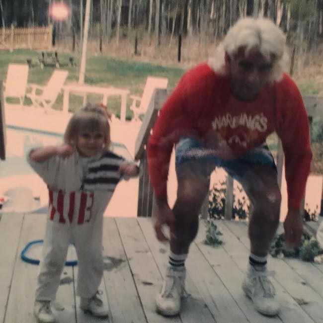 WWE Diva Charlotte working out with her dad