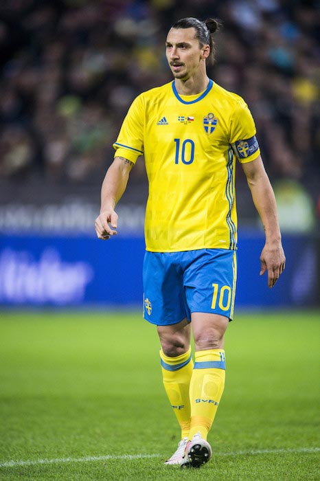 Zlatan Ibrahimovic during a friendly match between Sweden and Czech Republic on March 29, 2016 in Solna, Sweden