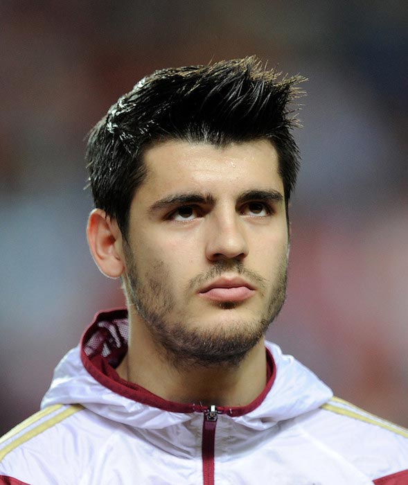 Alvaro Morata before a match between Spain and Ukraine on March 27, 2015
